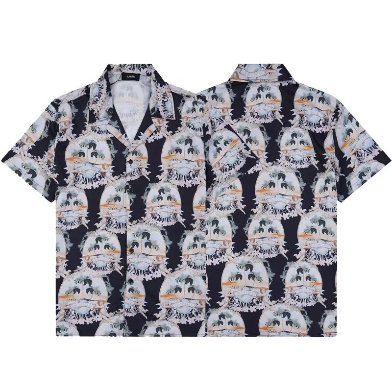 Amiri Floral Print Short-Sleeve Shirt Navy - 35