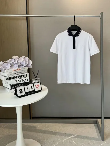 Lacoste Classic Polo Shirt White with Navy Trim Polo - 15