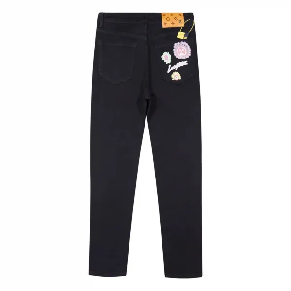 Louis Vuitton x Takashi Murakami Monogram Flower Patch Black Jeans - 25