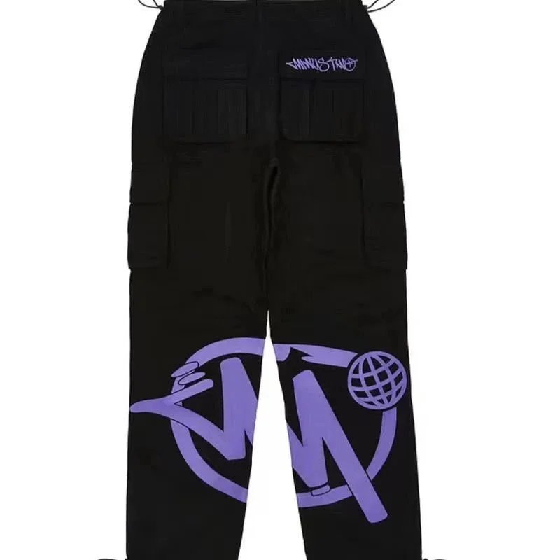 Stussy Cargo Pants Burgundy with Global Logo Print - 15