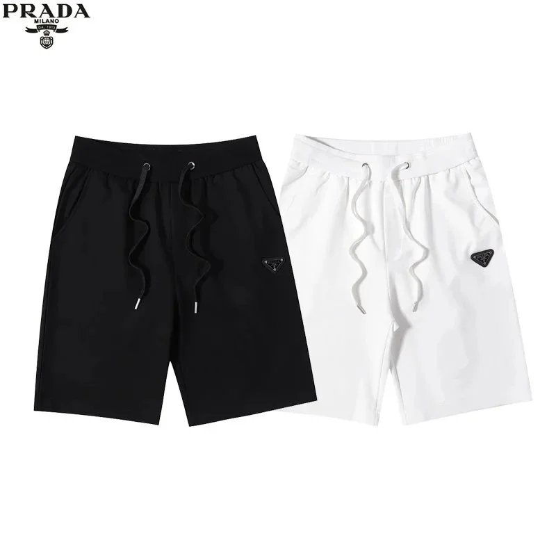 Prada Logo-Embroidered White Cotton Shorts - 3