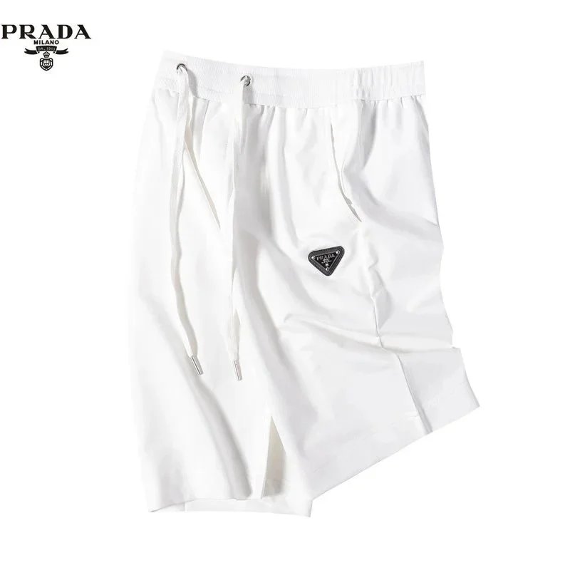 Prada Logo-Embroidered White Cotton Shorts - 11