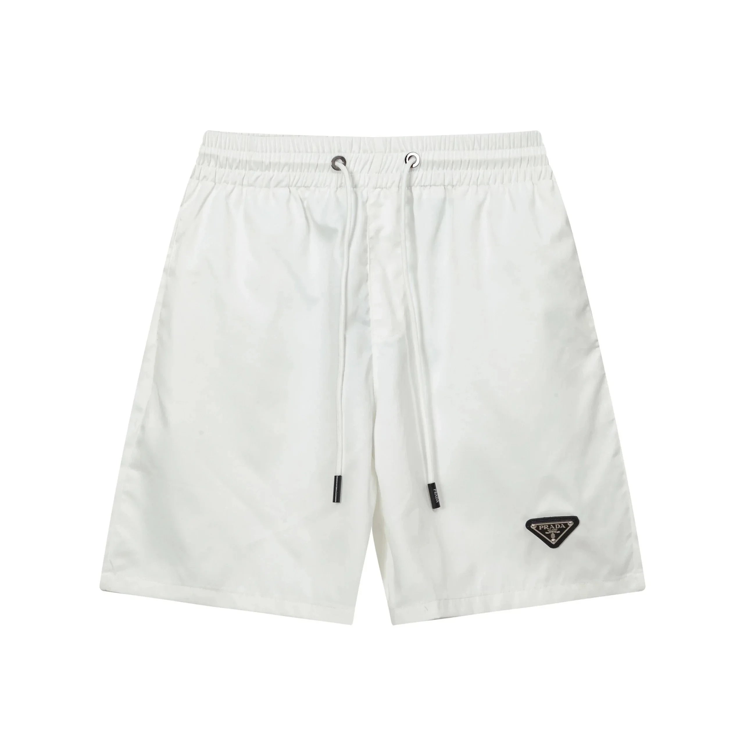 Prada Logo-Embroidered White Cotton Shorts - 25
