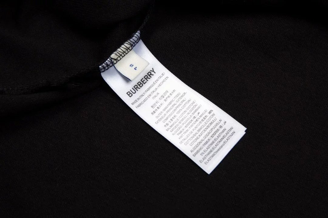 Burberry Leather-Patch Polo Black Polo Shirt - 3