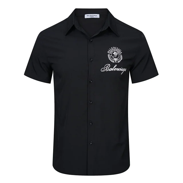 Balenciaga Shirts Short-Sleeve Logo-Print Button-Up Shirt product detail image 32