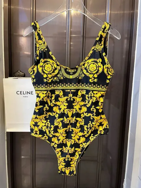 Versace Medusa Urn Print Long-Sleeve Bodysuit Lilac - 30