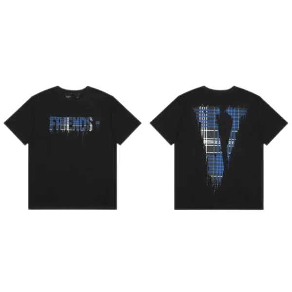 Off-White Friends Plaid Print Black T-Shirt - 20