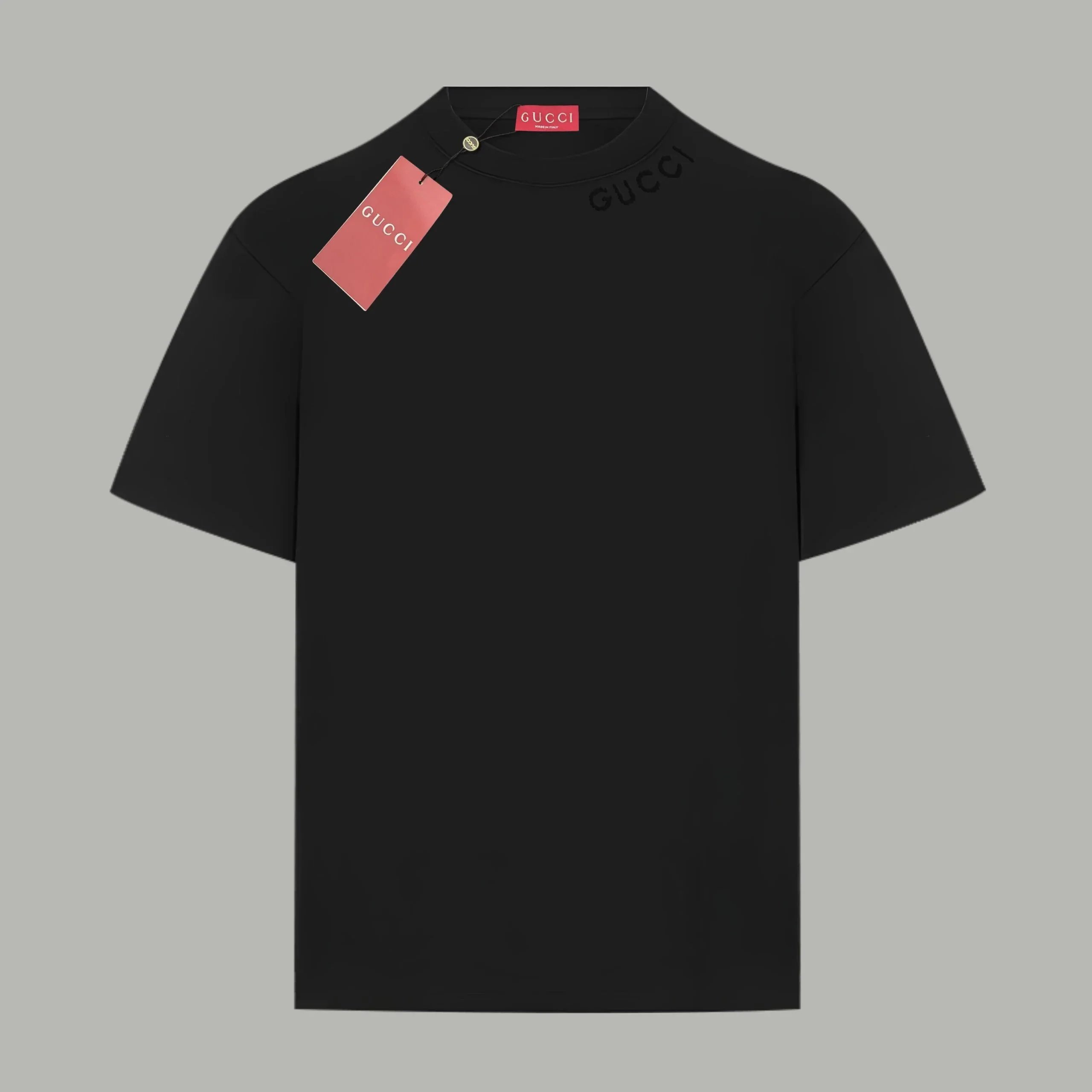 Gucci Embroidered Logo Black T-Shirt - 1