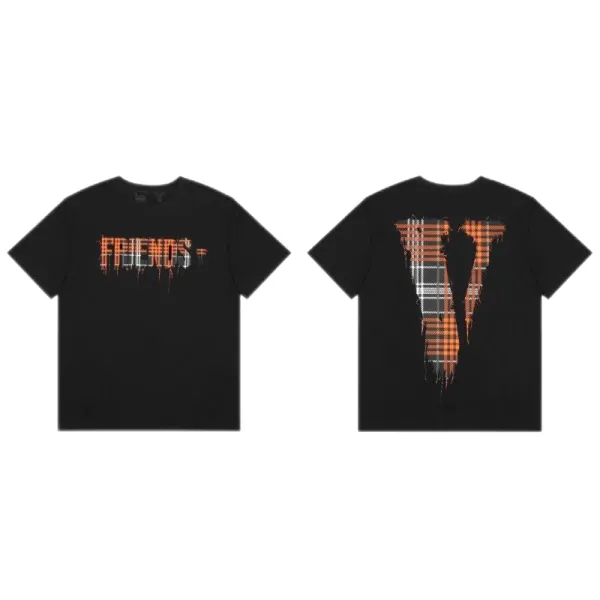 Off-White Friends Plaid Print Black T-Shirt - 28