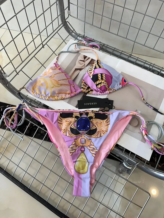 Versace Swimwear Triangle Tie-Side Bikini Set product detail image 37