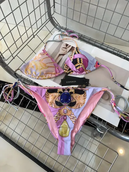 Versace Medusa Urn Print Long-Sleeve Bodysuit Lilac - 38