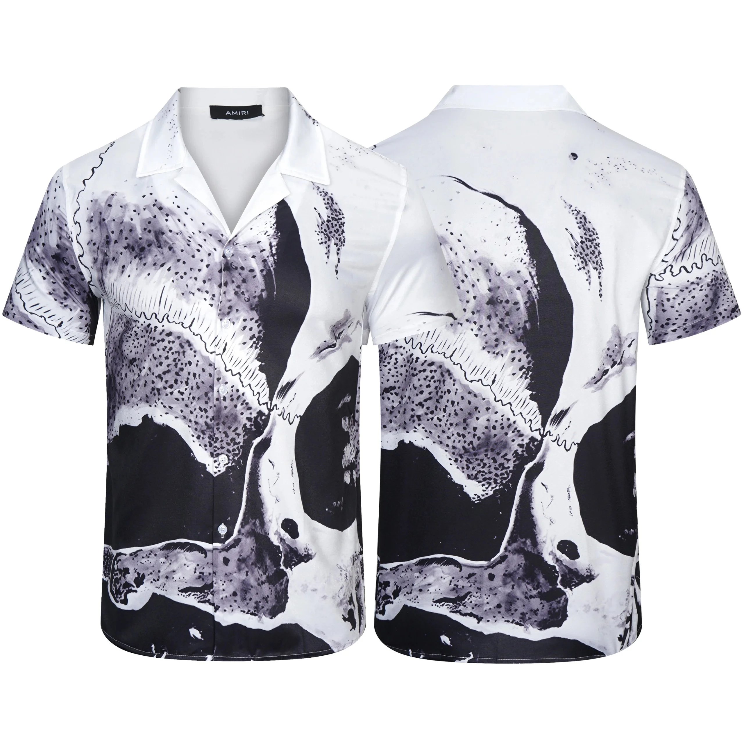 Amiri Floral Print Short-Sleeve Shirt Navy - 17