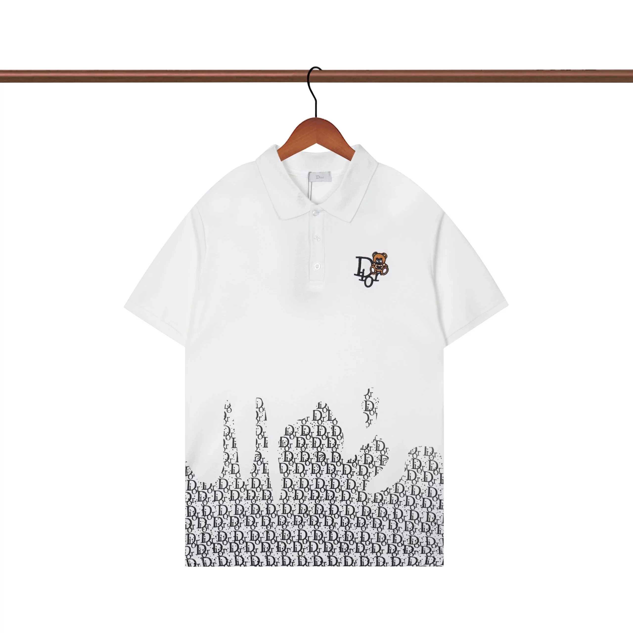 Dior Oblique Print Polo White Polo Shirt - 7