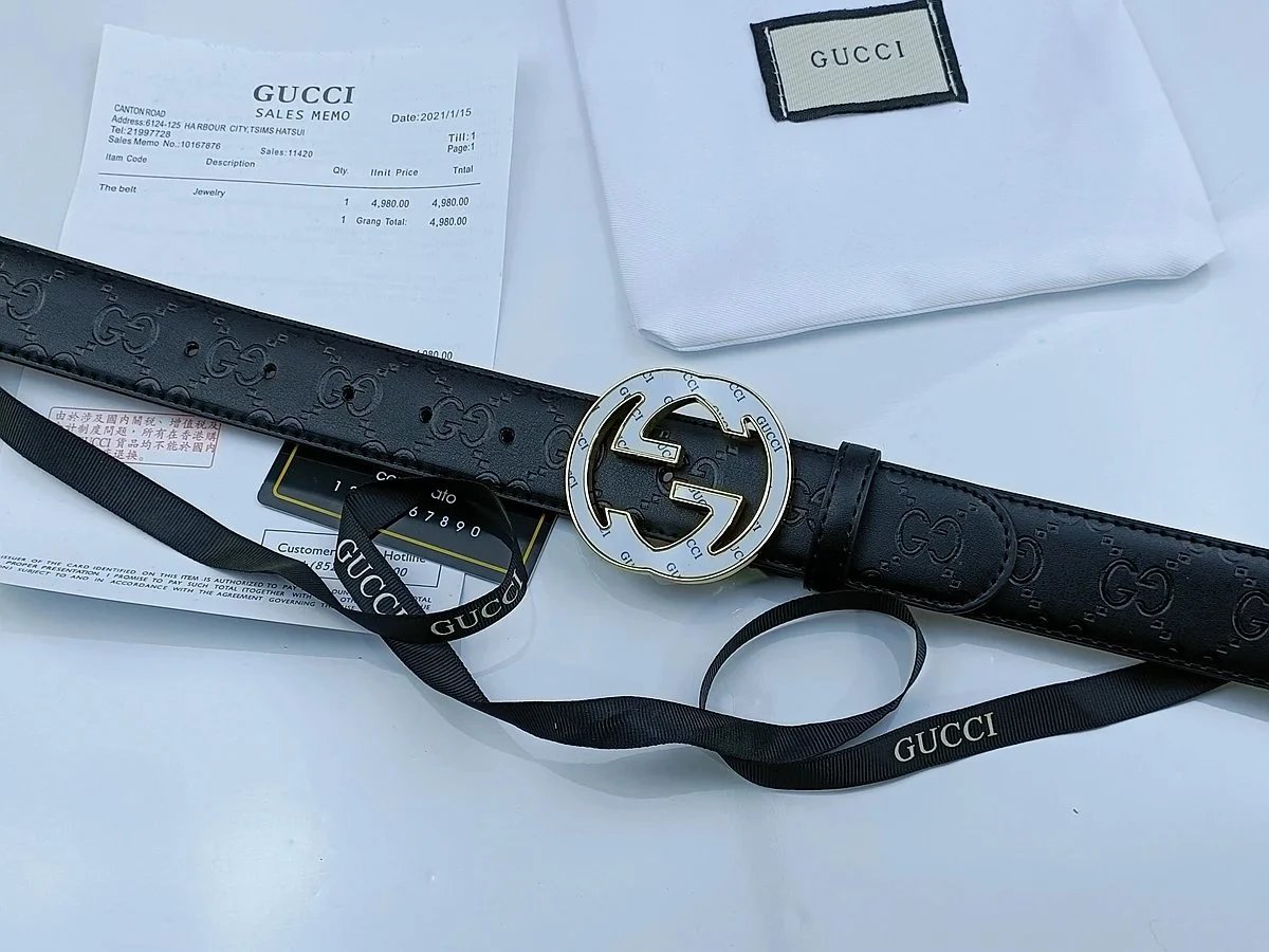 Gucci Marmont Double G Buckle Leather Belt Black - 5
