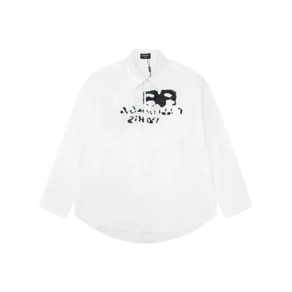 Balenciaga Logo Graffiti Print Black Shirt - 18