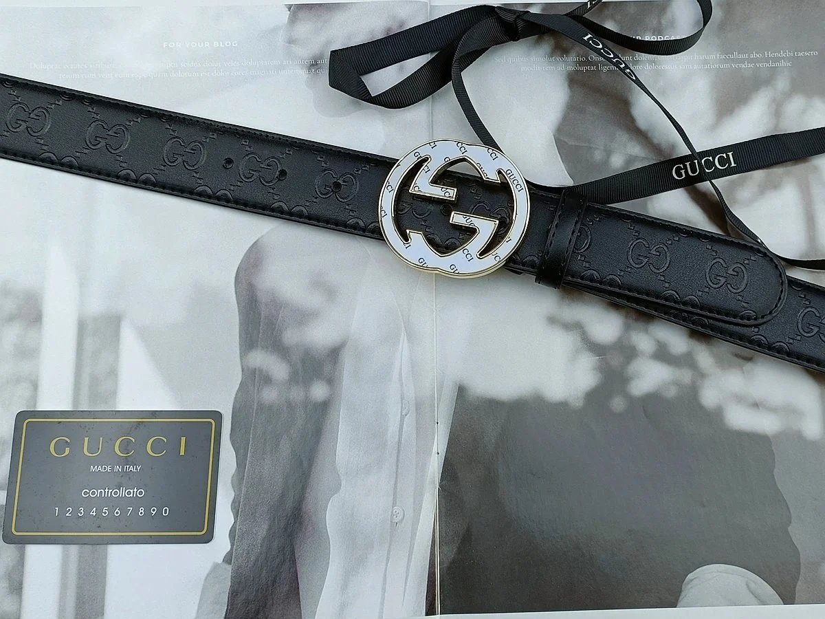 Gucci Marmont Double G Buckle Leather Belt Black - 7