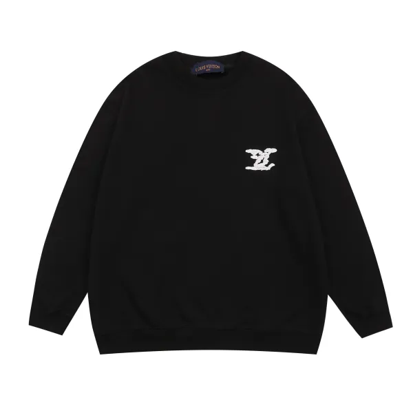 Louis Vuitton Monogram Cloud Embroidery Black Sweater - 16