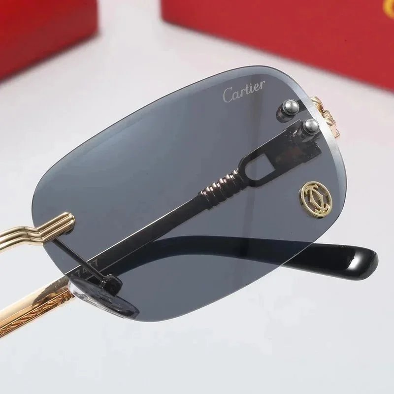 Cartier Panthère de Cartier Rectangular Gold-Tone Brown Gradient Sunglasses - 4