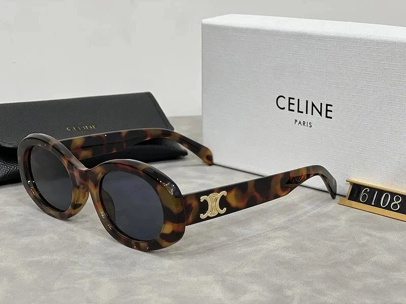 Celine Hexagonal Gold-Frame Green Lens Sunglasses - 17
