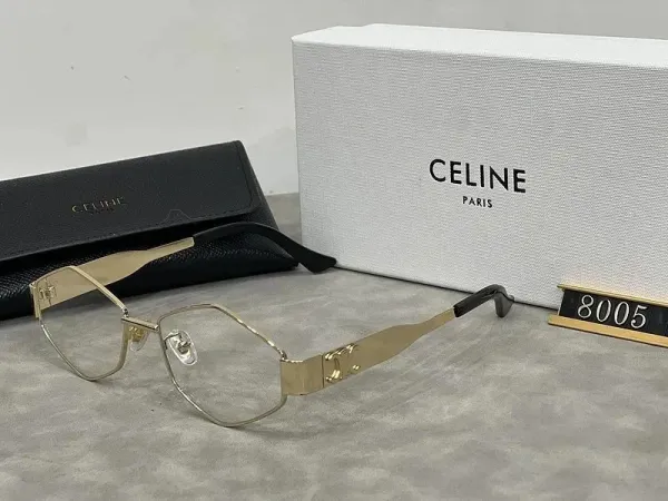 Celine Optical Glasses Gold-Tone Metal Frame - 1