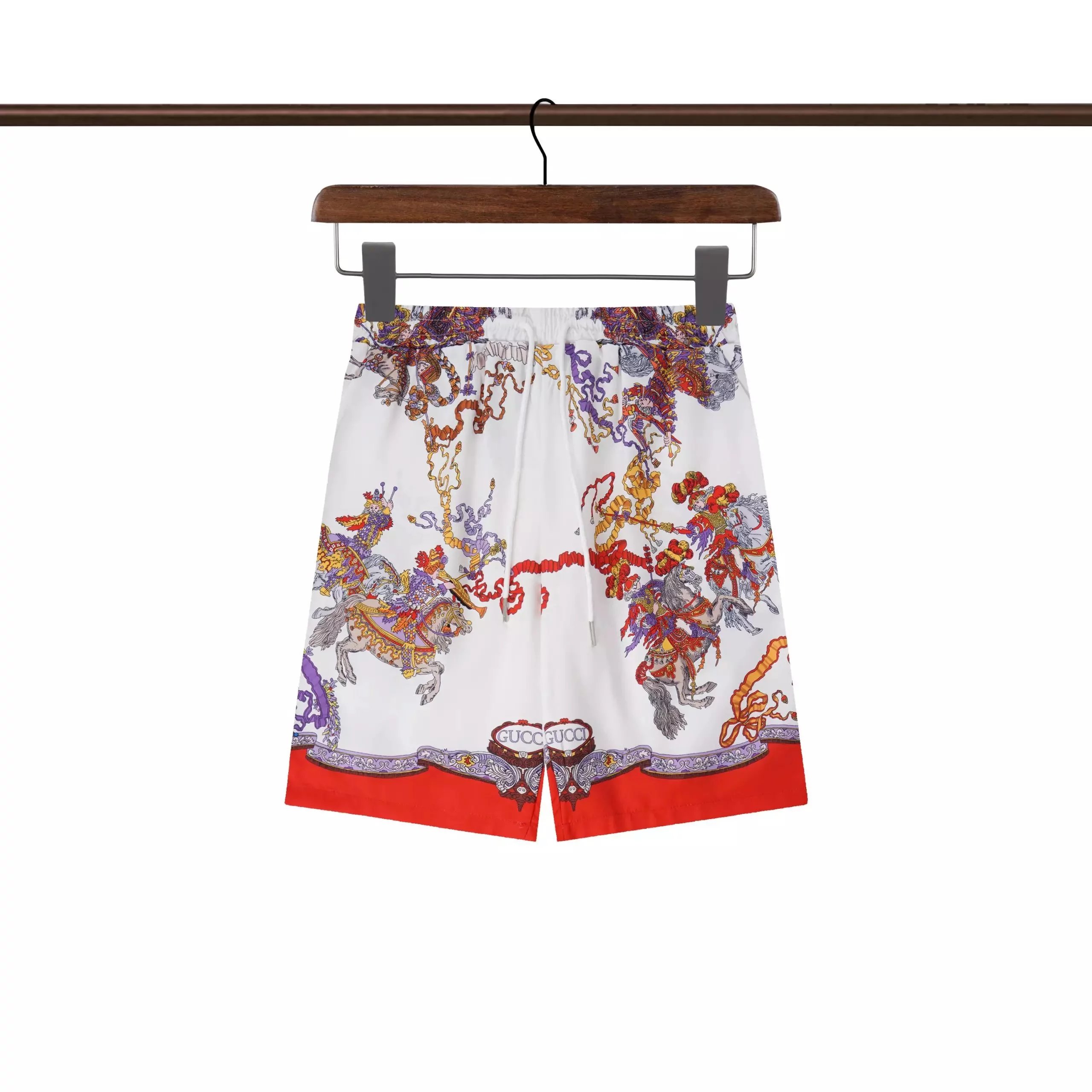 Gucci Tiger Print Silk Shirt and Shorts Set Light Blue Multicolor - 19