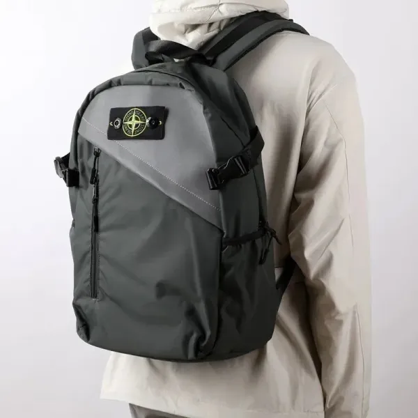Stone Island Compass Logo Backpack Gray / Black - 12