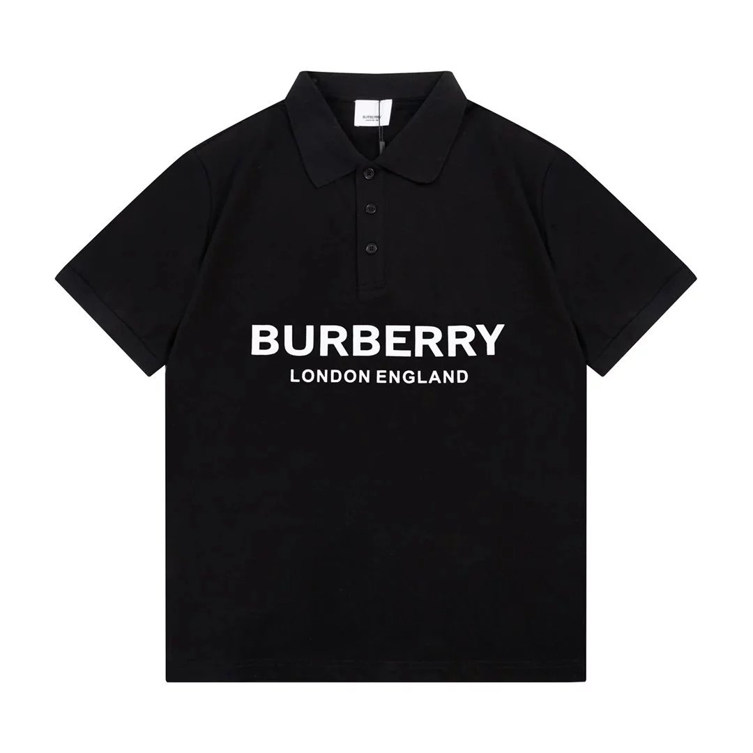 Burberry Leather-Patch Polo Black Polo Shirt - 15