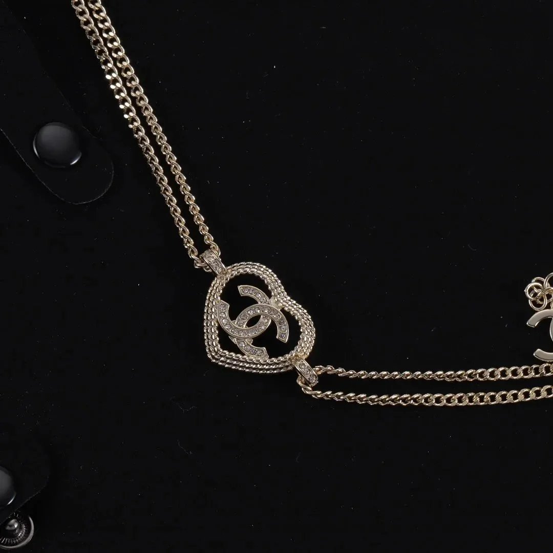 Chanel CC Logo Pave Crystal Snake Chain Bracelet Gold Jewelry - 5
