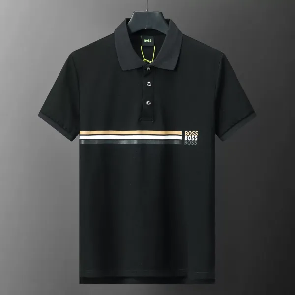 Hugo Boss Logo Polo Black with Yellow Trim Polo - 19