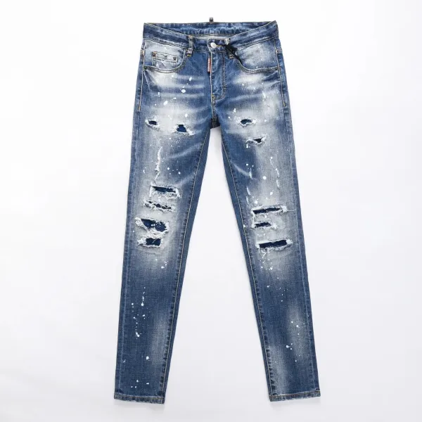 Dsquared2 Distressed Paint-Splatter Slim Fit Jeans - 16