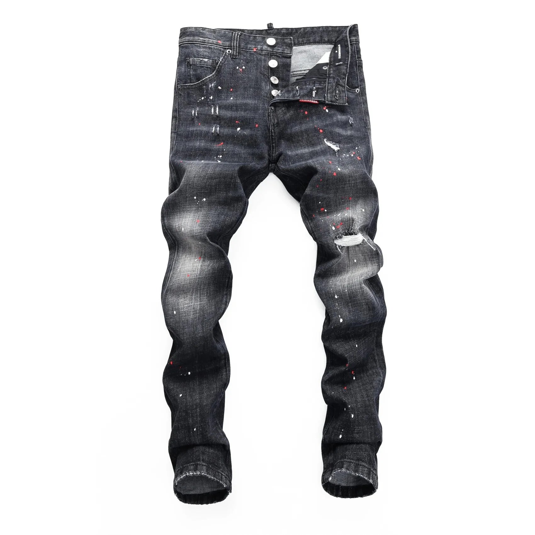 Dsquared2 Paint Splatter Distressed Black Jeans - 16