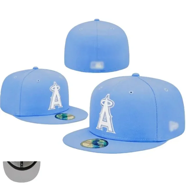 New Era Hats 59FIFTY-style flat-brim fitted baseball caps with embroidered team logos product detail image 32