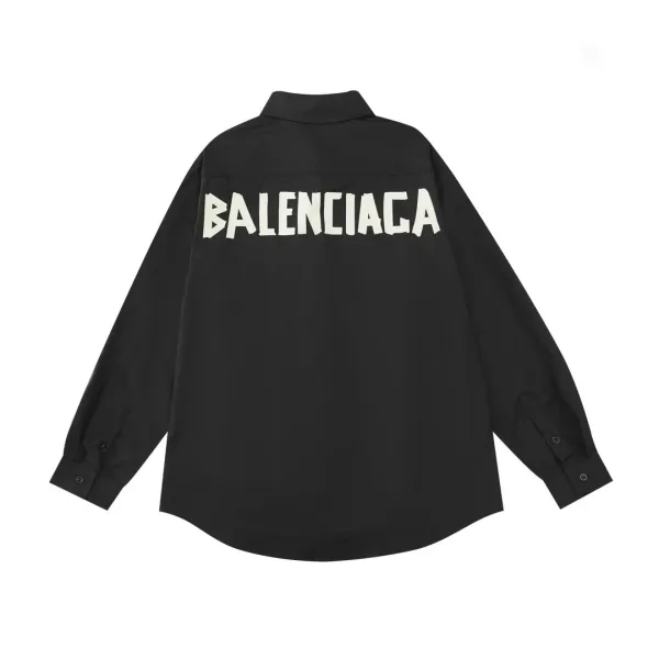 Balenciaga Logo Graffiti Print Black Shirt - 20