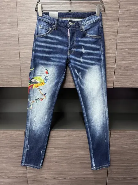 Dsquared2 Distressed Paint-Splatter Slim Fit Jeans - 20