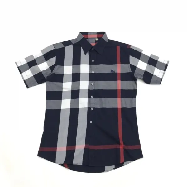 Burberry Check Print Short-Sleeve Shirt Orange Beige Black - 16