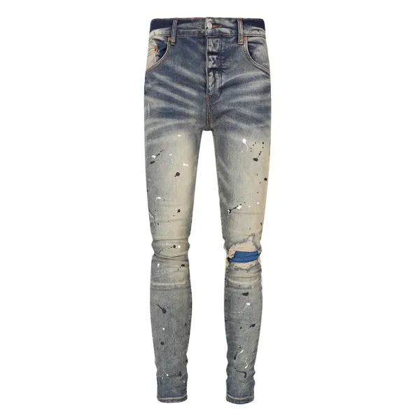 Off-White Paint Splatter Distressed Skinny Jeans - 34