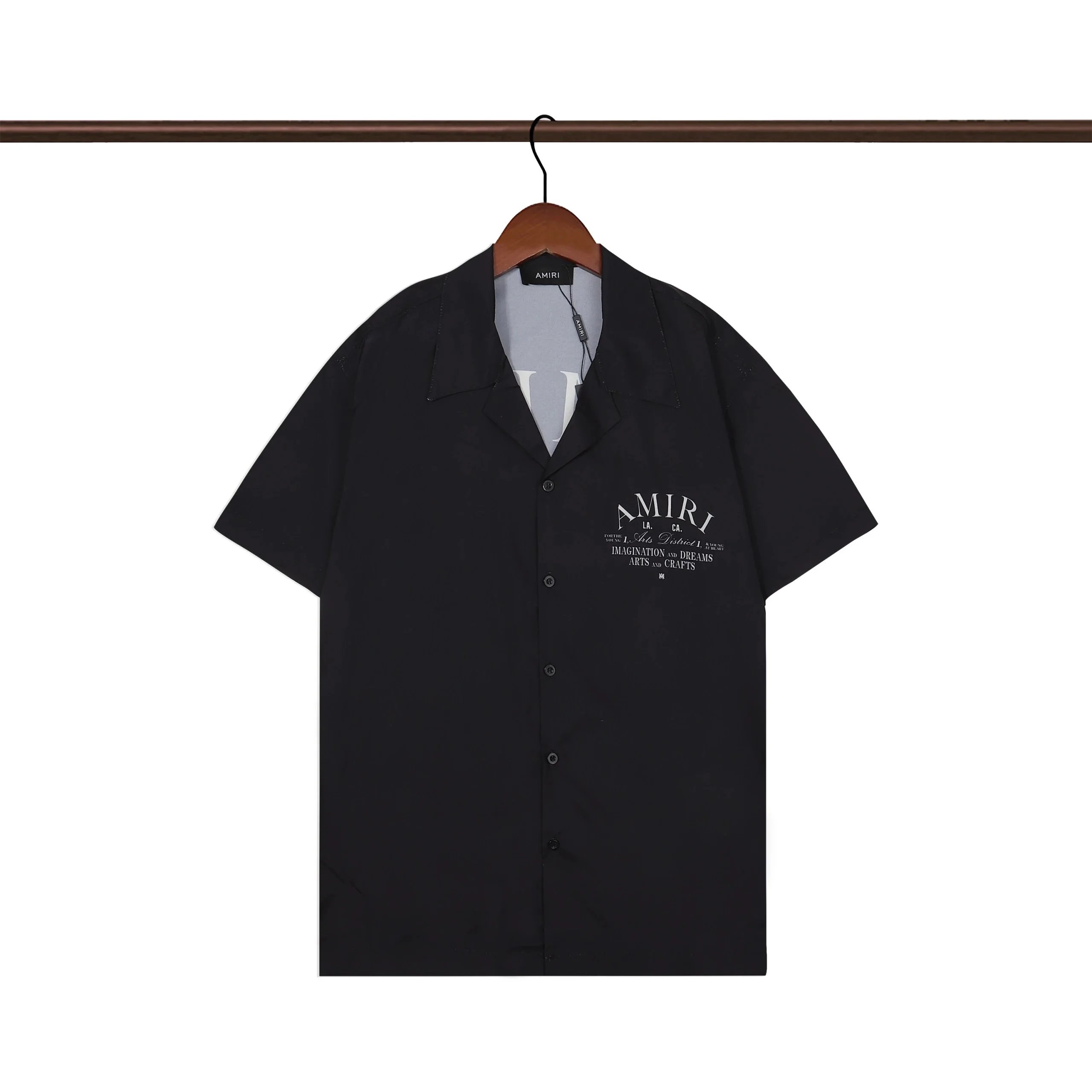 Amiri Graffiti Print Short-Sleeve Shirt Navy - 17