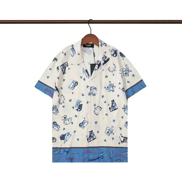 Fendi Shirts Short-Sleeve Printed Camp-Collar Shirt product detail image 12