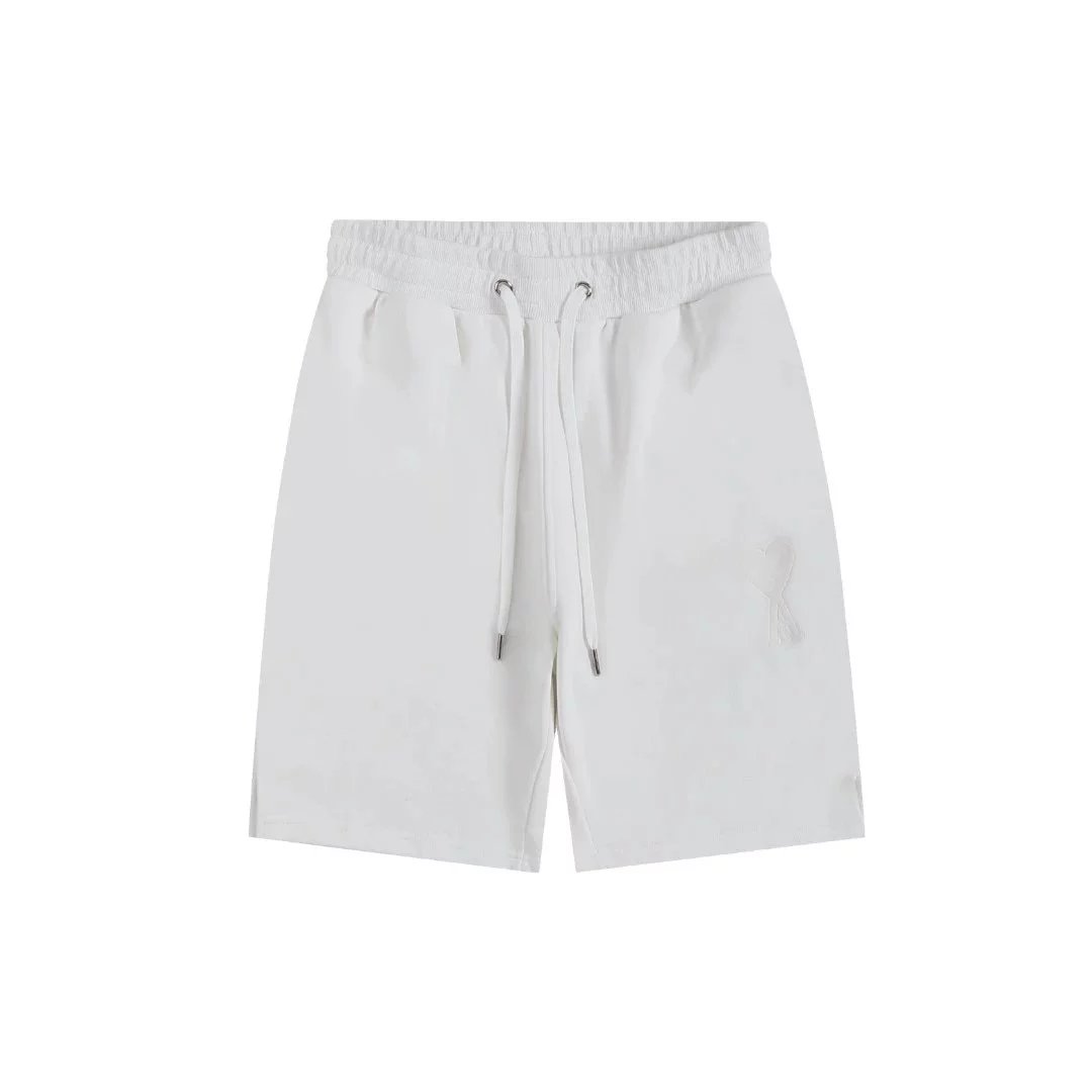 Ami Paris Heart Logo Shorts Beige - 44