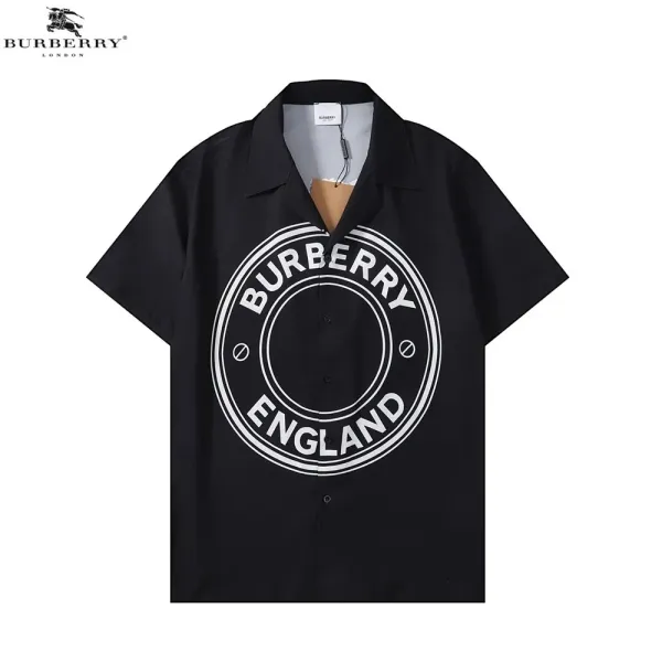 Burberry Check Print Short-Sleeve Shirt Orange Beige Black - 38