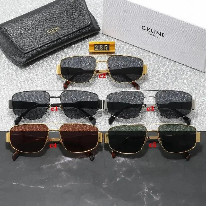 Celine Hexagonal Gold-Frame Green Lens Sunglasses - 2
