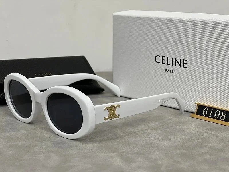 Celine Hexagonal Gold-Frame Green Lens Sunglasses - 18