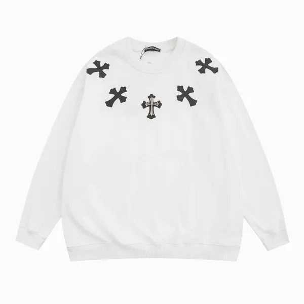 Chrome Hearts Cross Embroidered White Hoodie - 19
