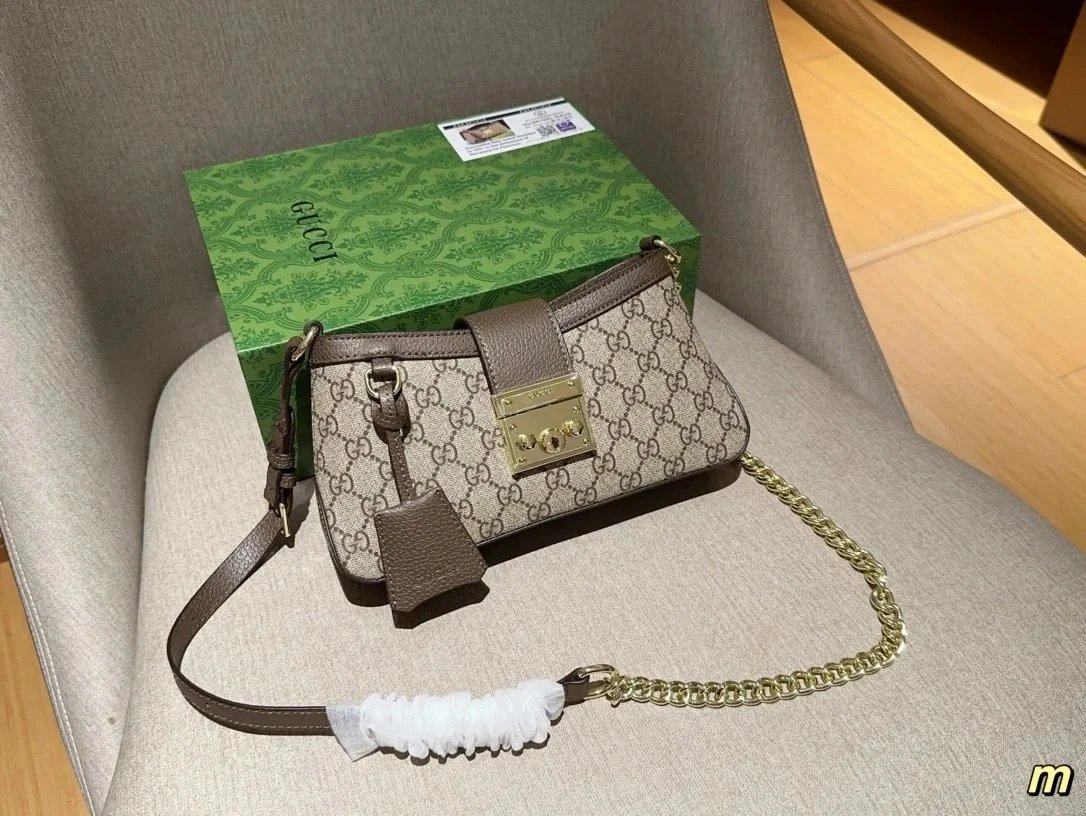 Gucci GG Marmont Mini Chain Bag Beige and Brown Shoulder Bag - 18