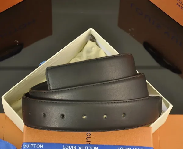 Louis Vuitton Reversible Belt Black Leather with LV Buckles - 5