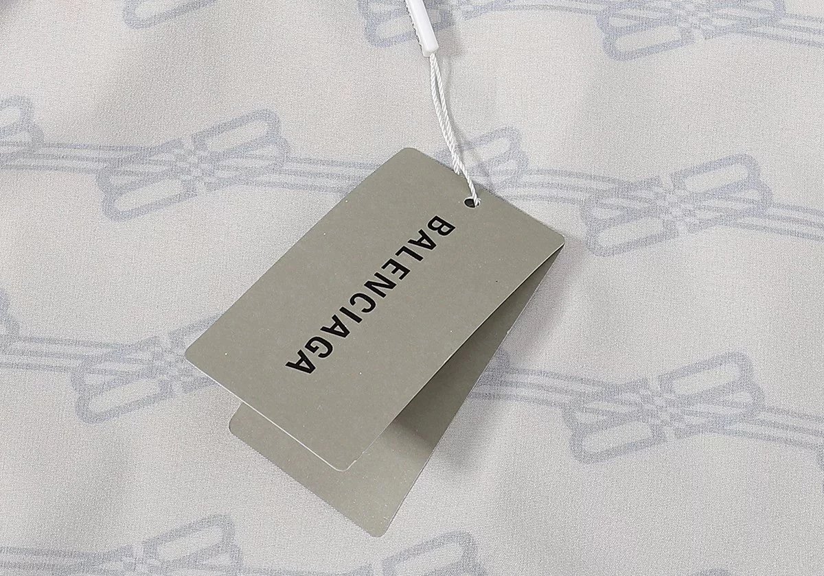 Balenciaga Paperclip Print Short-Sleeve Shirt and Shorts Set White - 8
