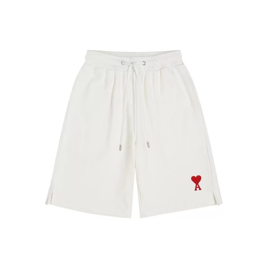 Ami Paris Heart Logo Shorts Beige - 26