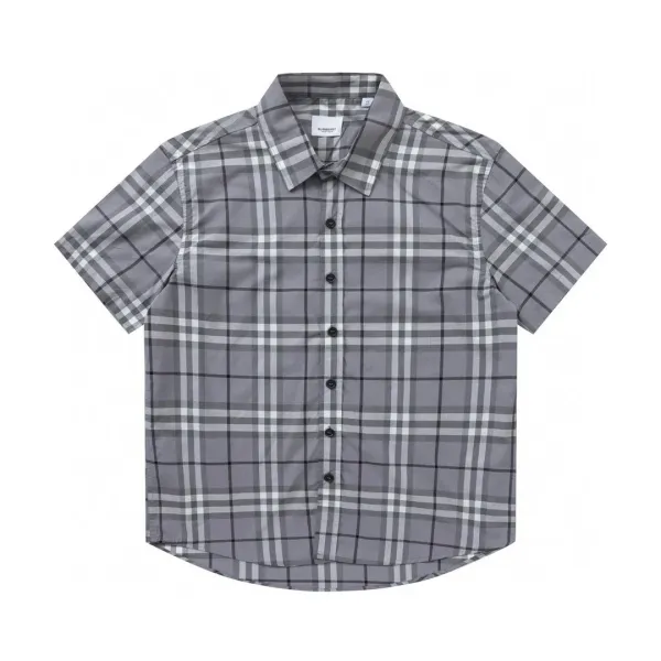 Burberry Check Print Short-Sleeve Shirt Orange Beige Black - 24