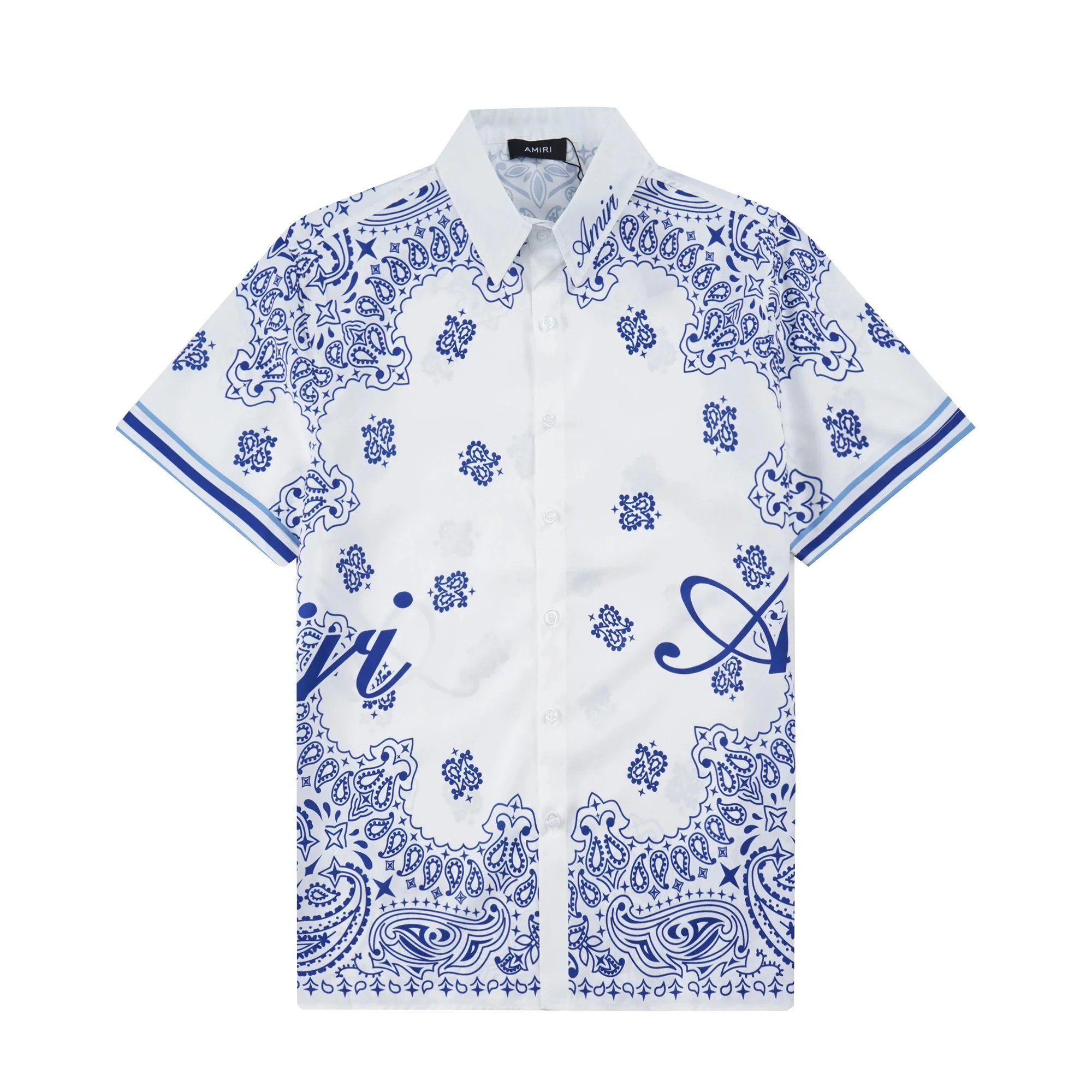 Amiri Floral Print Short-Sleeve Shirt Navy - 24
