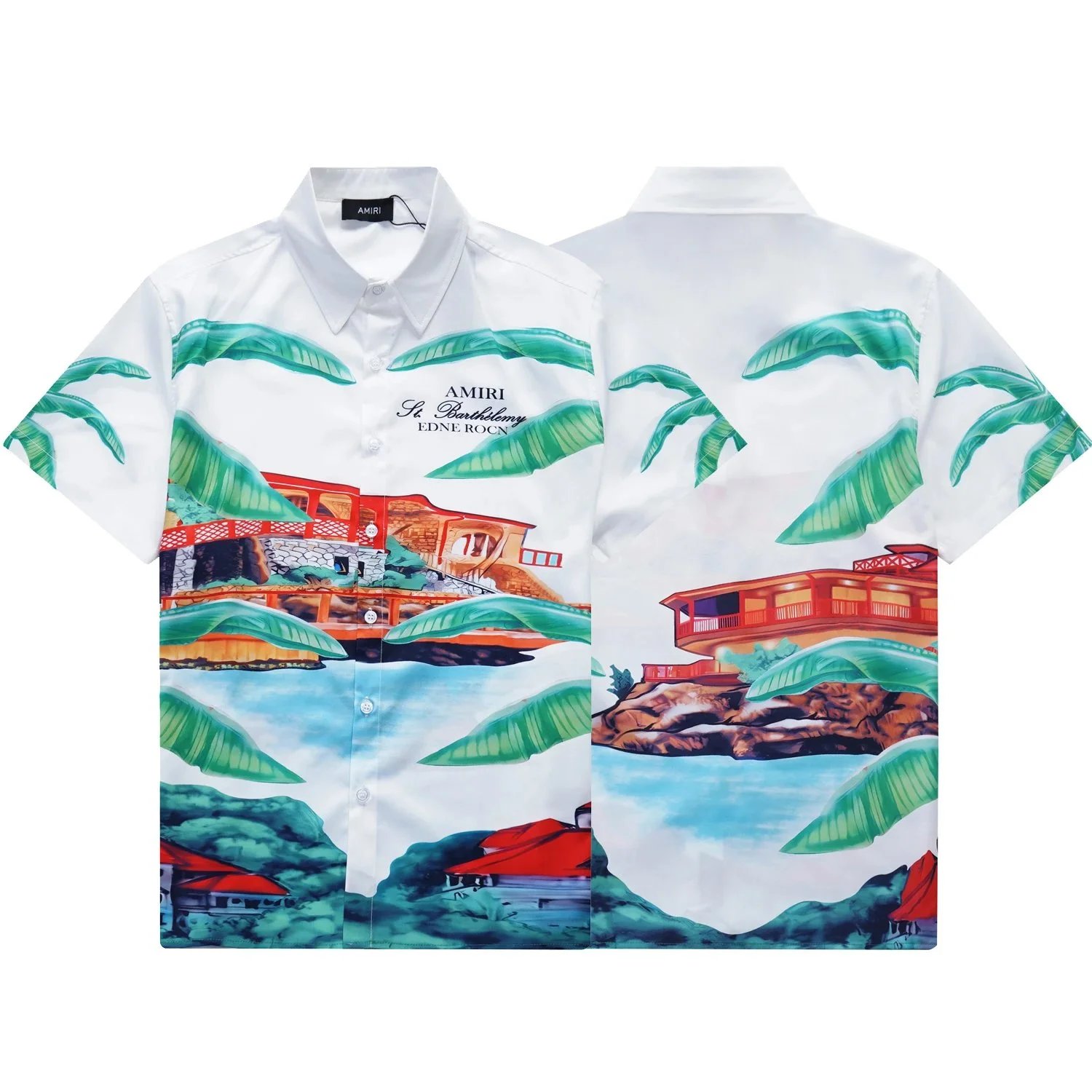 Amiri Floral Print Short-Sleeve Shirt Navy - 31